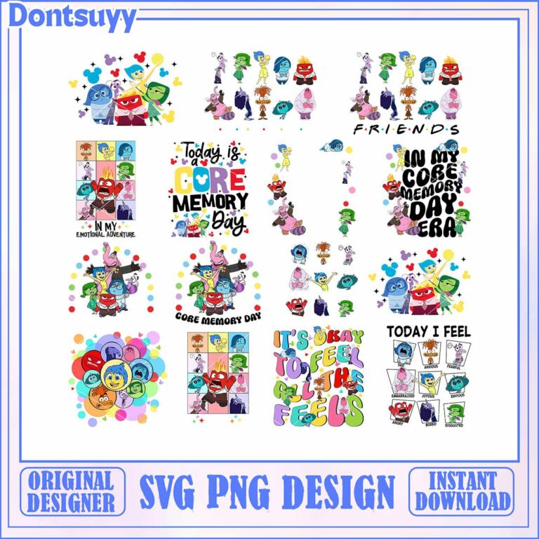 Inside Out 2 emotion circle svg bundle, disney pixar inside out 2 svg ...
