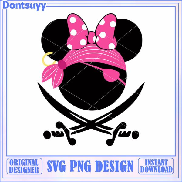 Minnie Mouse Pirate SVG PNG Design