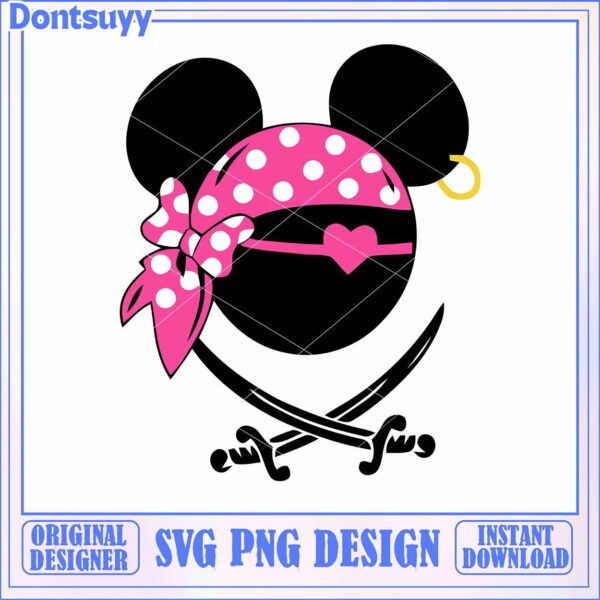 Minnie Mouse Pirate SVG Design, perfect for creative projects