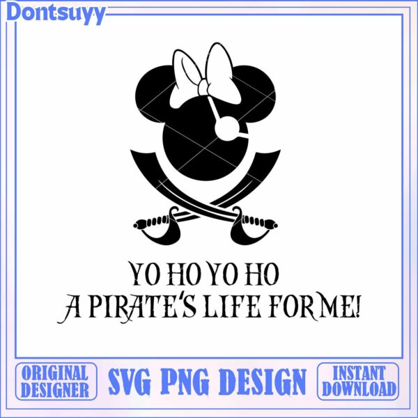 Minnie Mouse Pirate Design for Crafts, Perfect for Instant Download