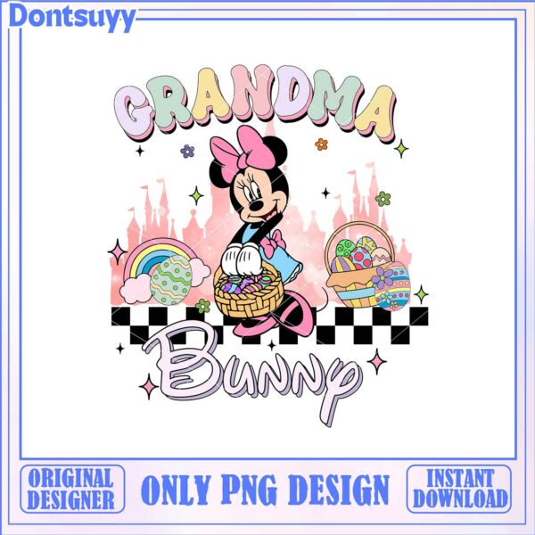 Grandma Bunny PNG Design for Easter – Instant Download Art