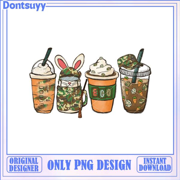 Funny Military-Themed Bunny and Drinks PNG Design Download