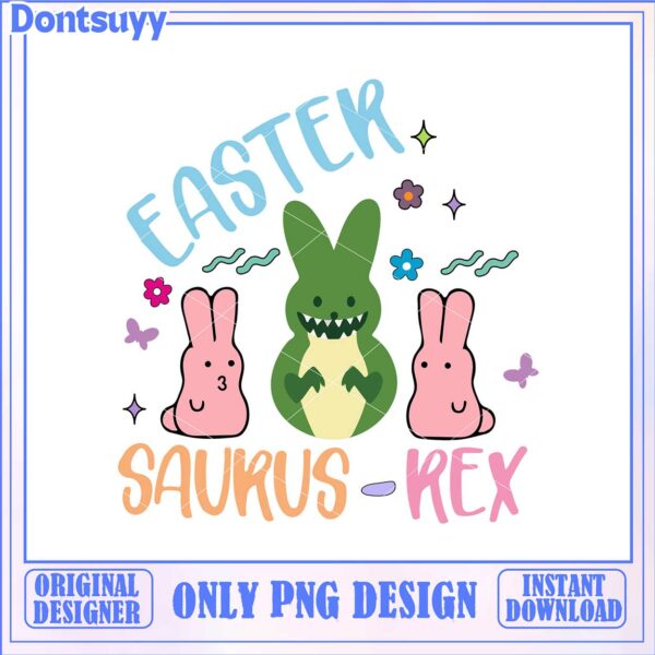 Fun Easter Saurus Rex PNG Design for Unique Holiday Decor