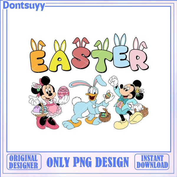 Fun Easter PNG Design with Disney Characters for Instant Download