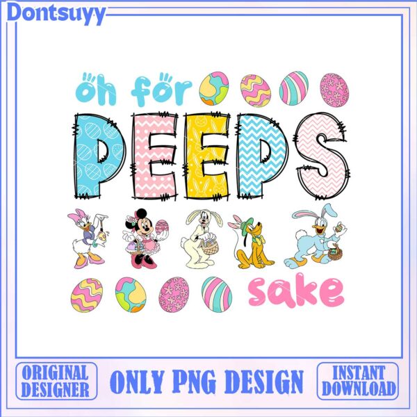 Fun Easter PNG Design Oh for Peeps Sake with Cute Characters