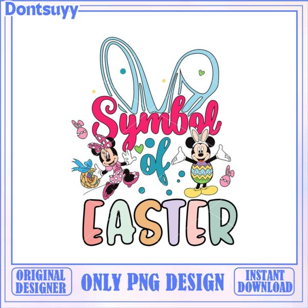 Fun Easter PNG Design Mickey and Minnie Celebrate Easter!