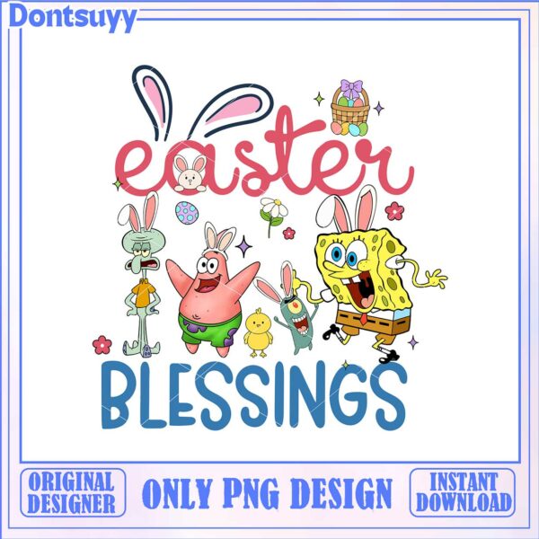 Fun Easter Blessings PNG Design for Kids – Instant Download