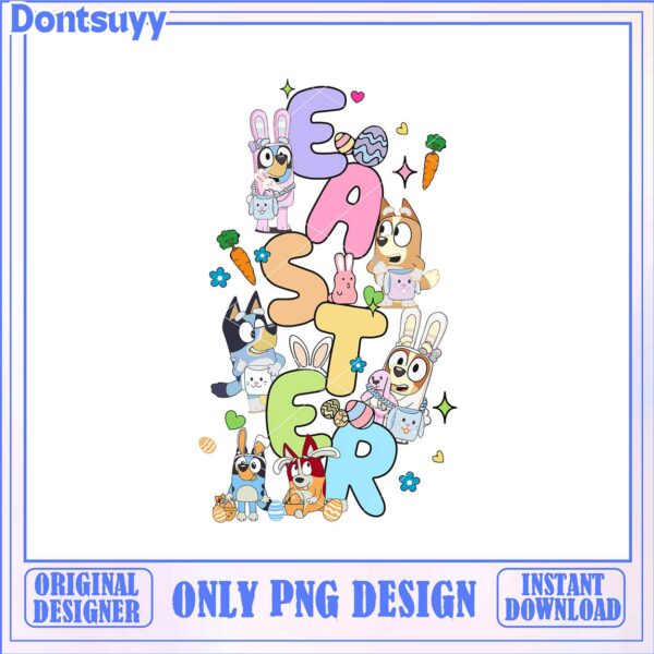 Easter PNG Design Featuring Cute Cartoon Characters – Instant Download