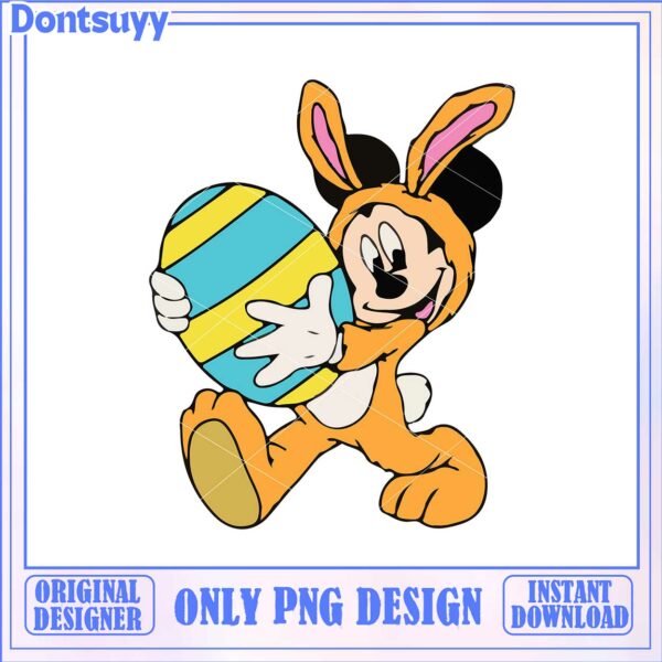 Easter Bunny PNG Design featuring a Cute Cartoon Character