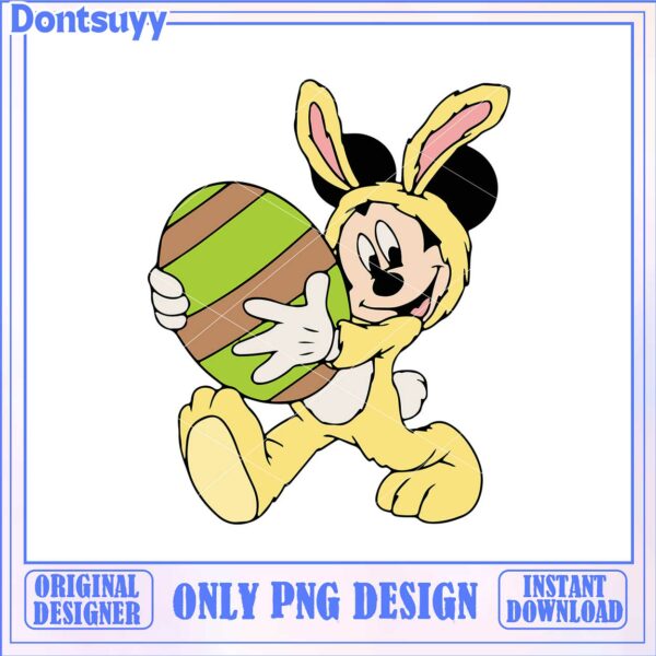 Easter Bunny Mickey Mouse PNG Design for Instant Download