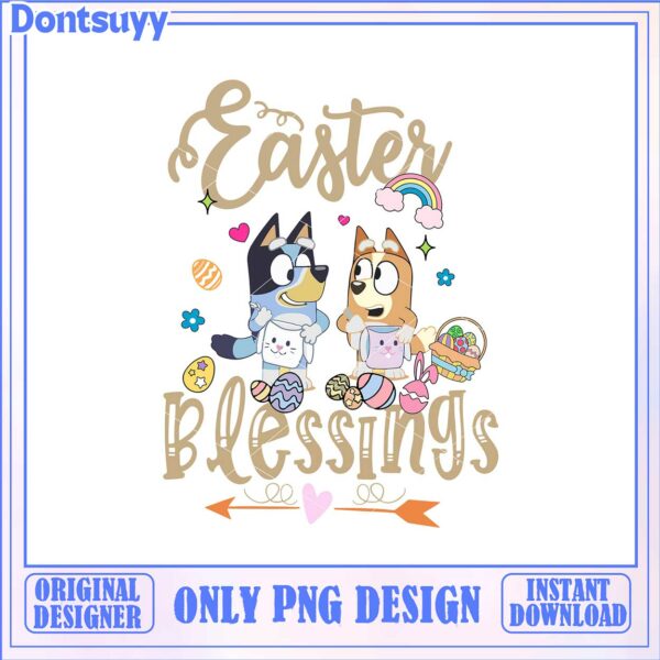 Easter Blessings PNG Design for Kids – Instant Download Artwork