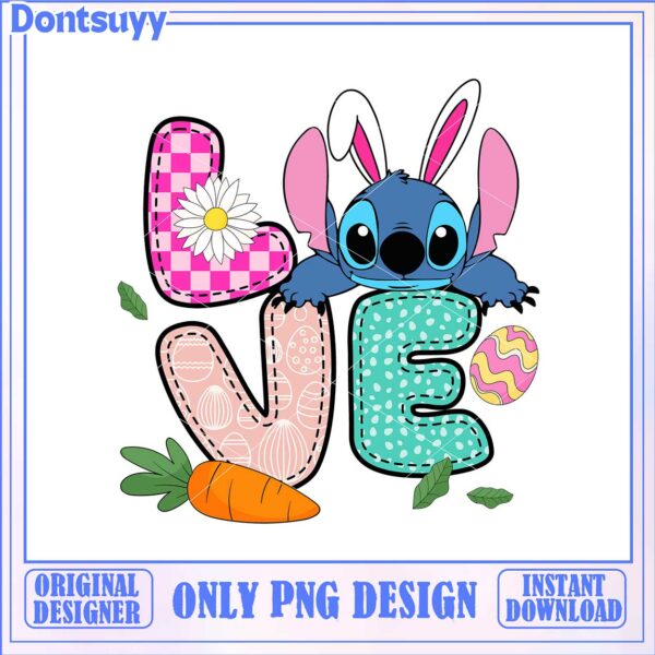 Cute Stitch Love PNG Design for Instant Downloads – Fun Art