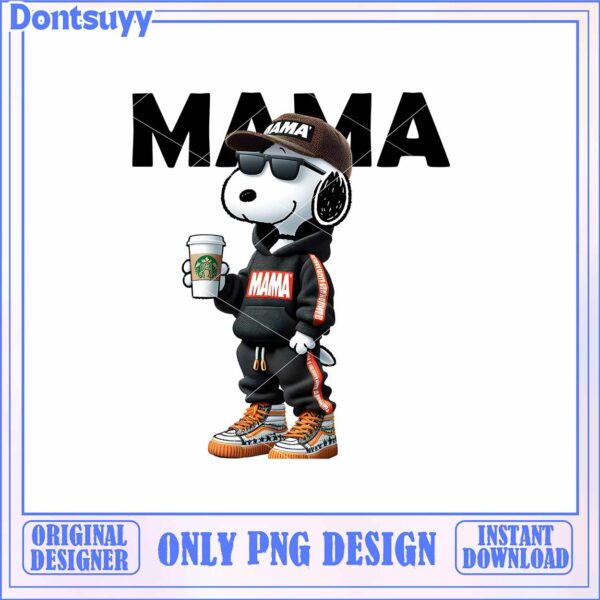 Cute Mama Snoopy PNG Graphic for Instant Download Design