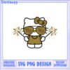 Cute Hello Kitty SVG Design with Sunglasses and Sparkler Download