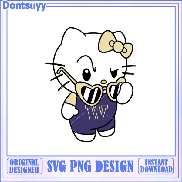Cute Hello Kitty SVG Design with Sunglasses and Outfit Download