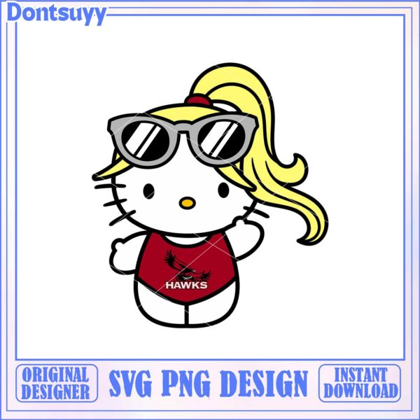 Cute Hello Kitty SVG Design with Sunglasses and Ponytail Art
