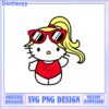 Cute Hello Kitty SVG Design with Sunglasses and Fireworks