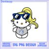 Cute Hello Kitty SVG Design with Sunglasses and Fireworks