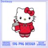 Cute Hello Kitty SVG Design with Hoodie and Drink Downloadable