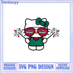 Cute Hello Kitty SVG Design with Green Bay Theme Downloadable