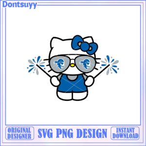 Cute Hello Kitty SVG Design with Glasses and Cheerleading Theme