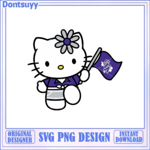 Cute Hello Kitty SVG Design with Flag Perfect for Downloads