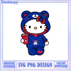 Cute Hello Kitty SVG Design with Bear Hoodie Downloadable File