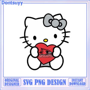 Cute Hello Kitty SVG Design Holding Heart for Crafting Projects