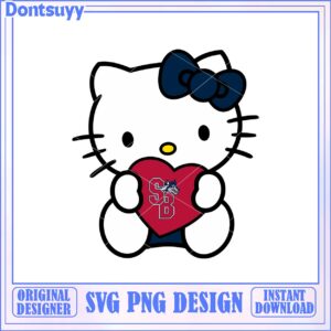 Cute Hello Kitty Holding Heart SVG Product Design Download
