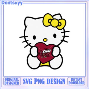 Cute Hello Kitty holding heart SVG graphic for instant download