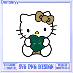 Cute Hello Kitty Holding Heart SVG Digital Download Design File