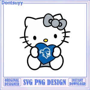 Cute Hello Kitty Holding Heart SVG Digital Download Design