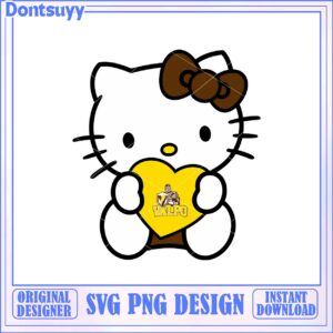 Cute Hello Kitty Holding Heart SVG Design Downloadable File