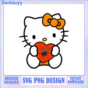 Cute Hello Kitty Heart UTRGV SVG Digital Download Design