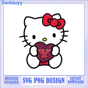 Cute Hello Kitty Heart Design SVG File for Instant Download