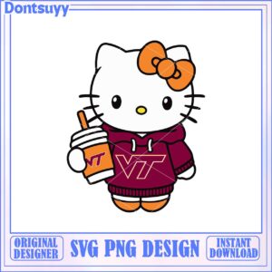 Cute Hello Kitty Graphic SVG with VT Hoodie Drink Design