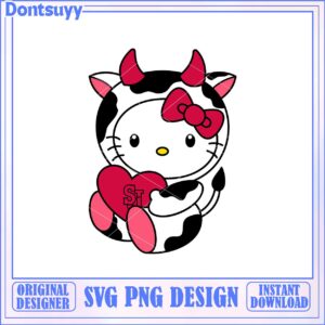 Cute Hello Kitty Cow Design SVG Format for Downloadable Art