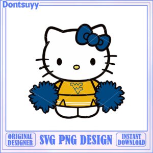 Cute Hello Kitty Cheerleader SVG West Virginia Instant Download