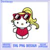 Cute Hello Kitty Character SVG Design with Heart Balloon Download