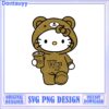 Cute Hello Kitty Character Holding Flag SVG Digital Design Download