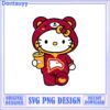 Cute Hello Kitty Character Holding Flag SVG Digital Design Download