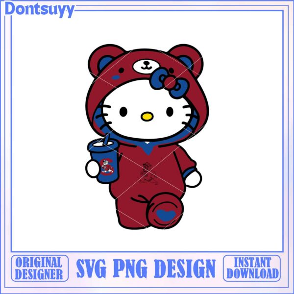 Cute Hello Kitty Bear Pajamas SVG Instant Download Design Art