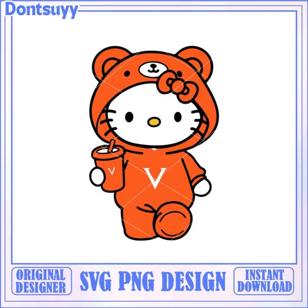 Cute Hello Kitty Bear Hoodie SVG Instant Download Design File