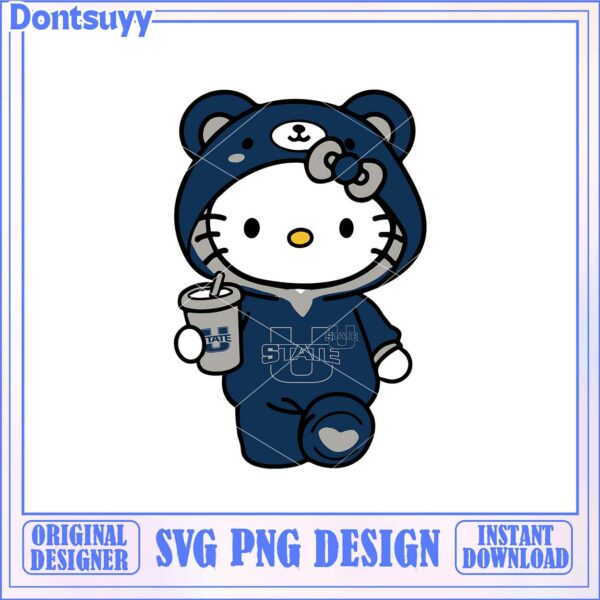 Cute Hello Kitty Bear Hoodie SVG Graphic for Downloadable Design
