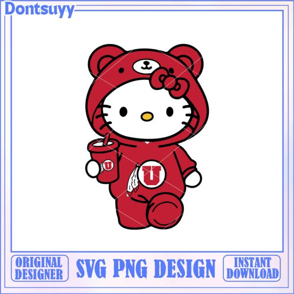 Cute Hello Kitty Bear Hoodie SVG Downloadable Art Design