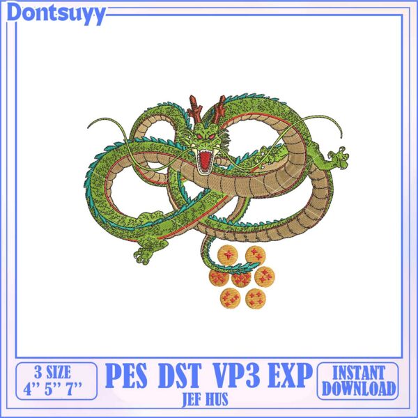 Shenron Dragon Embroidery Design