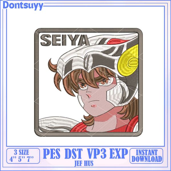 Seiya Cartoon Embroidery Design Instant Download PES Format