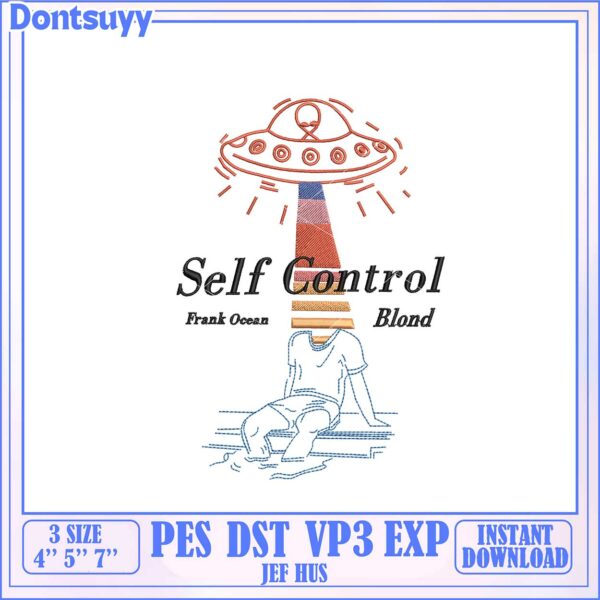 Self Control Embroidery Design for Instant Download PES DST VP3