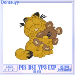 Cute Cat and Bear Embroidery Design Instant Download Pattern Cute Cat and Bear Embroidery Design Instant Download Pattern