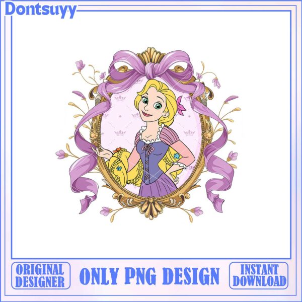 Rapunzel Character Art PNG Downloadable Digital Design for Crafts